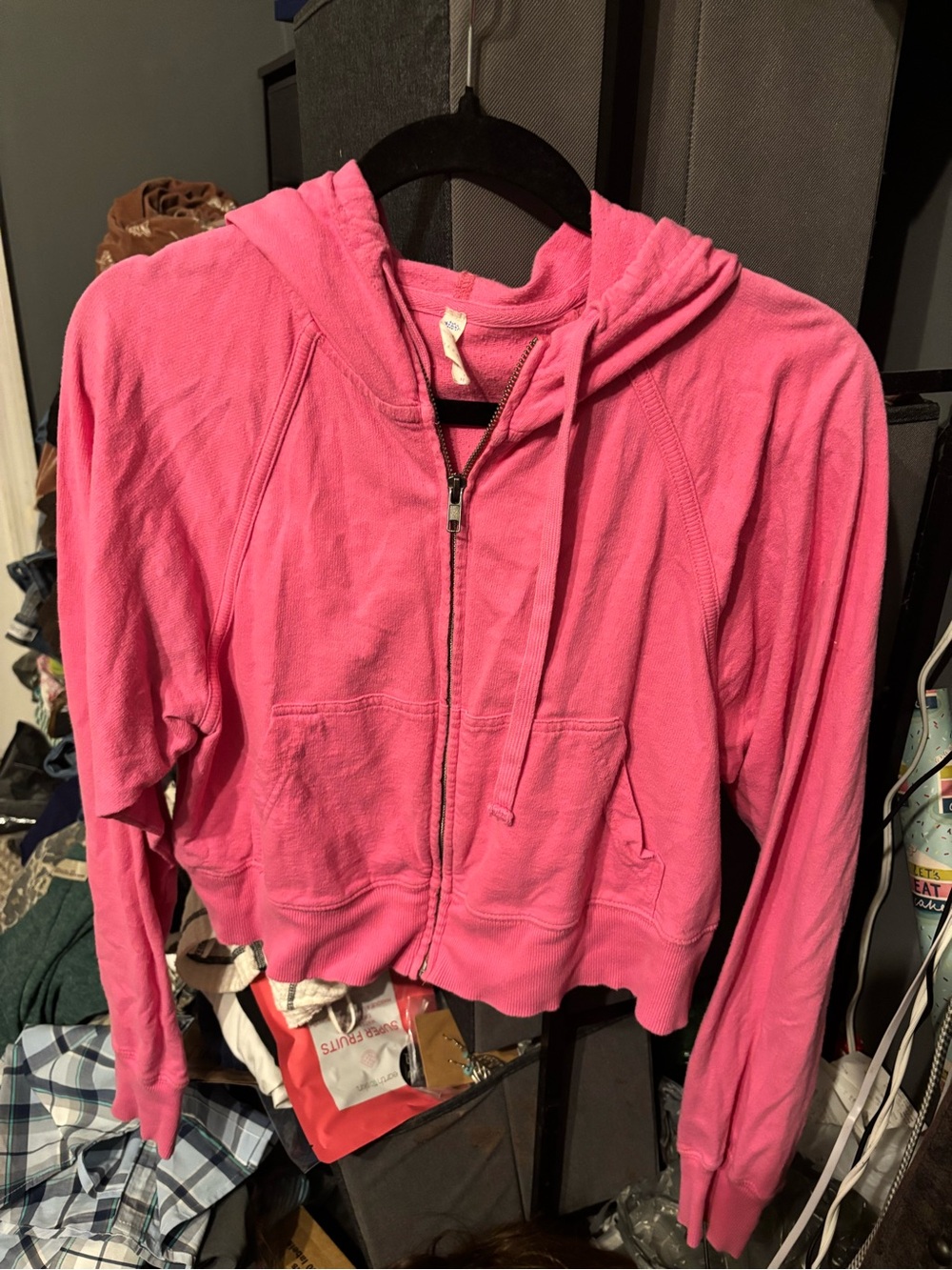FP Movement by Free People Bright Pink Zip-Up Hoodie